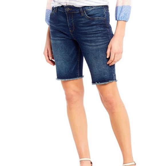 Kut From the Kloth Dark Wash Denim Bermuda Shorts